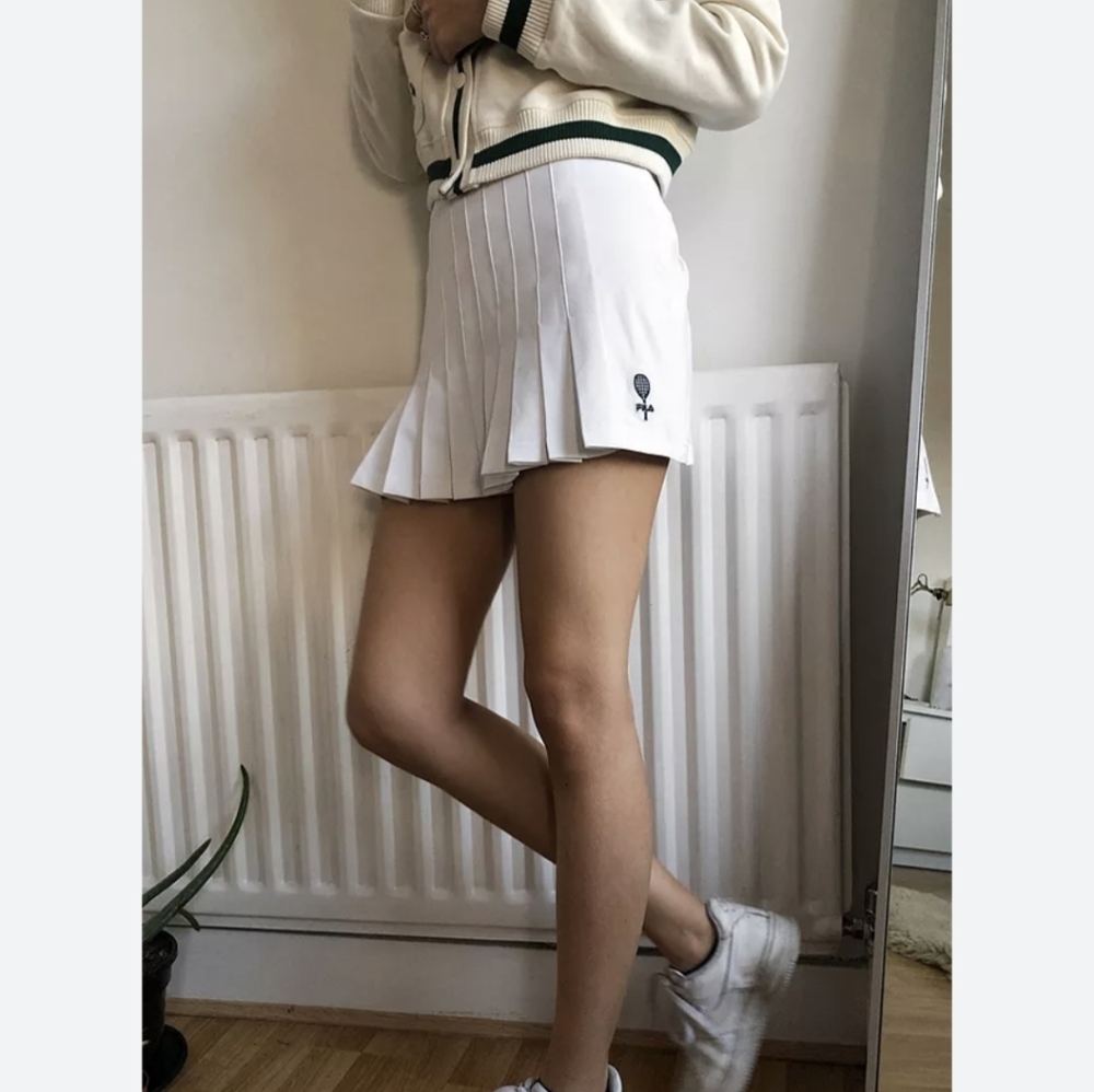 FILA UO Exclusive White Pleated Tennis Skirt